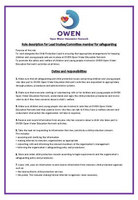Role Description For Comittee Member Child Protection