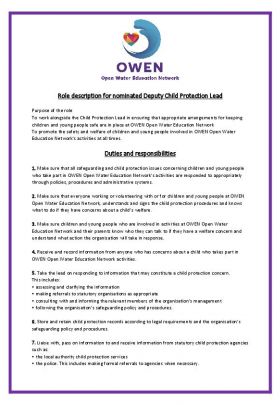Role Description For Nominated Deputy Child Protection Lead