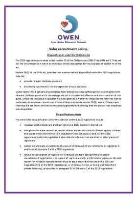 Safer Recruitment Policy