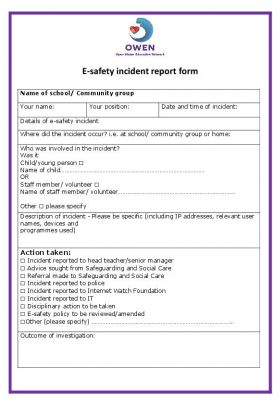 E-safety Incident Report Form