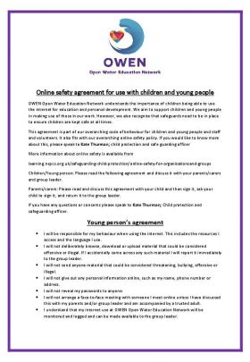 Online Safety Agreement For Use With Children And Young People